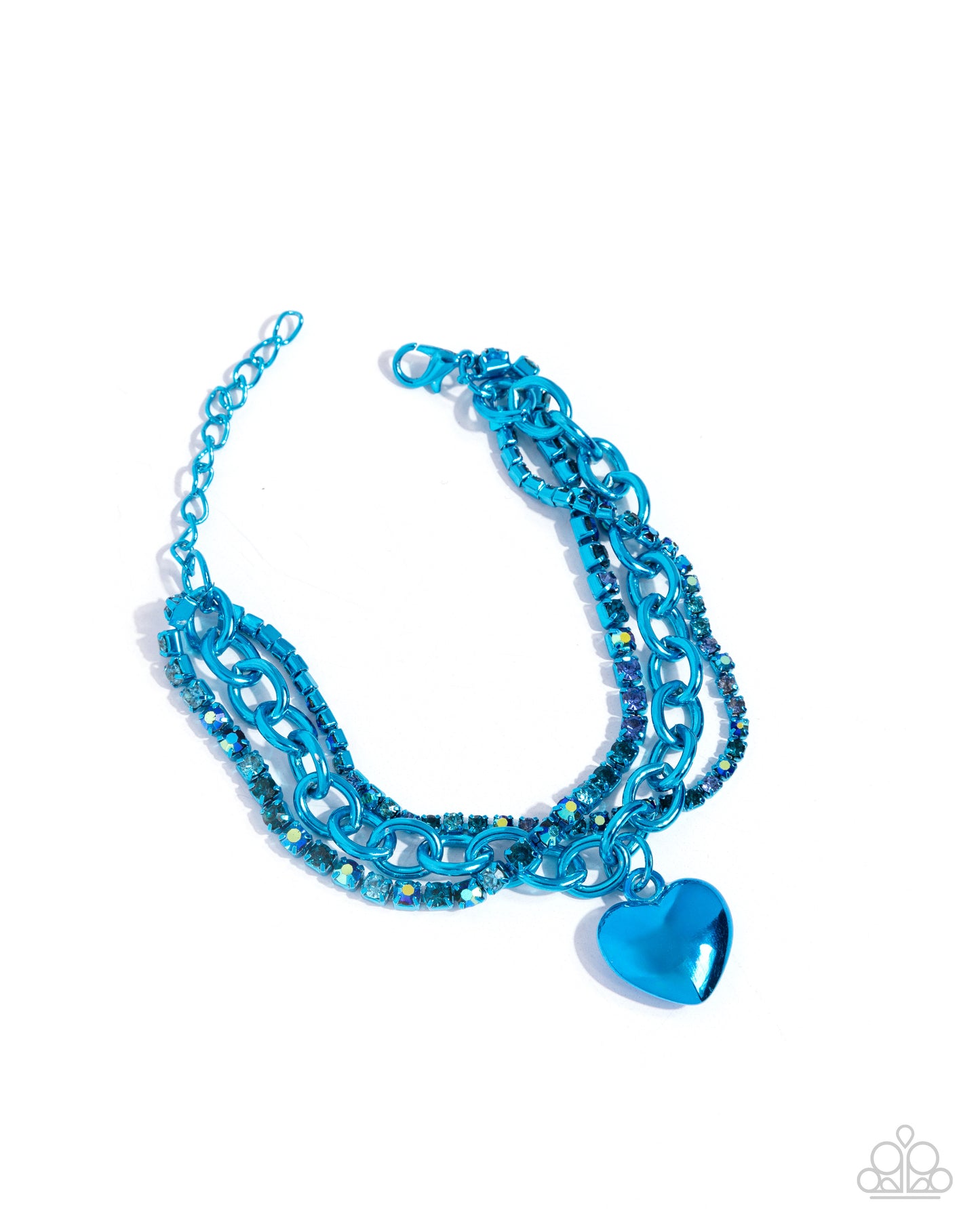 Affectionate Accent Blue Heart Clasp Bracelet